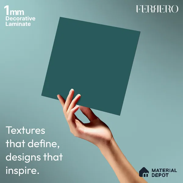 Blue Solid Colors look 2B4701 A 155 Tide Teal 8 ft x 4 ft Matte Finish Decorative Laminate - 1 mm | Suitable for Living Room, Kitchen, Office | Matching Edgeband 10194 from Prism