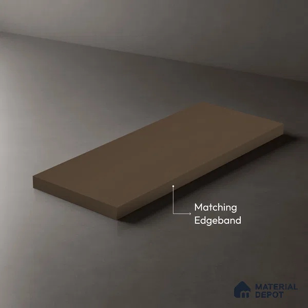 Brown Solid Colors look 2B8038 A 155 Earth Mocha 8 ft x 4 ft Matte Finish Decorative Laminate - 1 mm | Suitable for Living Room, Kitchen, Office | Matching Edgeband 1042 from E3