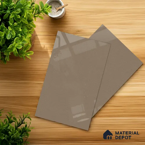 Brown Solid Colors look 2B8063 A 8 Faded Cocoa 8 ft x 4 ft Glossy Finish Decorative Laminate - 1 mm | Suitable for Living Room, Kitchen, Office | Matching Edgeband 110135 from Rehau