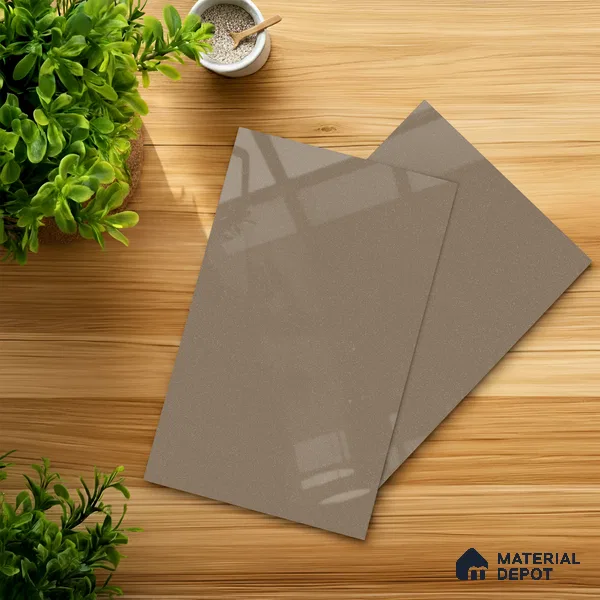 Brown Solid Colors look 2B8063 A 8 Faded Cocoa 8 ft x 4 ft Glossy Finish Decorative Laminate - 1 mm | Suitable for Living Room, Kitchen, Office | Matching Edgeband 110135 from Rehau