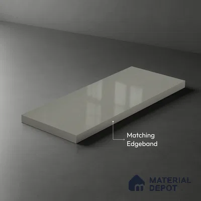 Grey Solid Colors look 2B8064 A 8 Steel Dust 8 ft x 4 ft Glossy Finish Decorative Laminate - 1 mm | Suitable for Living Room, Kitchen, Office | Matching Edgeband 75638 from Rehau
