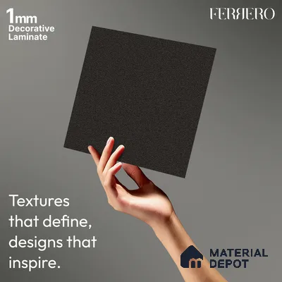 Brown Solid Colors look 2B4137 A 183 Smoky Slate 8 ft x 4 ft Texture Finish Decorative Laminate - 1 mm | Suitable for Bedroom, TV Unit, Wardrobe, Kitchen Cabinet | Matching Edgeband 1005 from E3