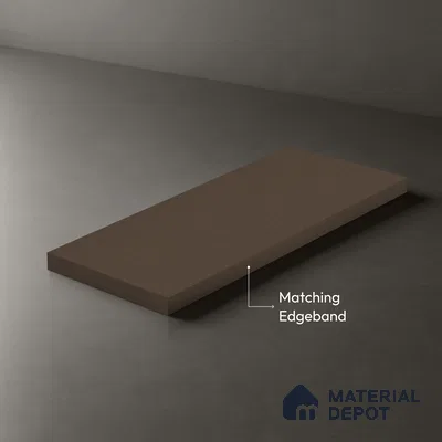 Brown Solid Colors look 2B8038 A 183 Earth Mocha 8 ft x 4 ft Texture Finish Decorative Laminate - 1 mm | Suitable for Bedroom, TV Unit, Wardrobe, Kitchen Cabinet | Matching Edgeband 110228 from Rehau