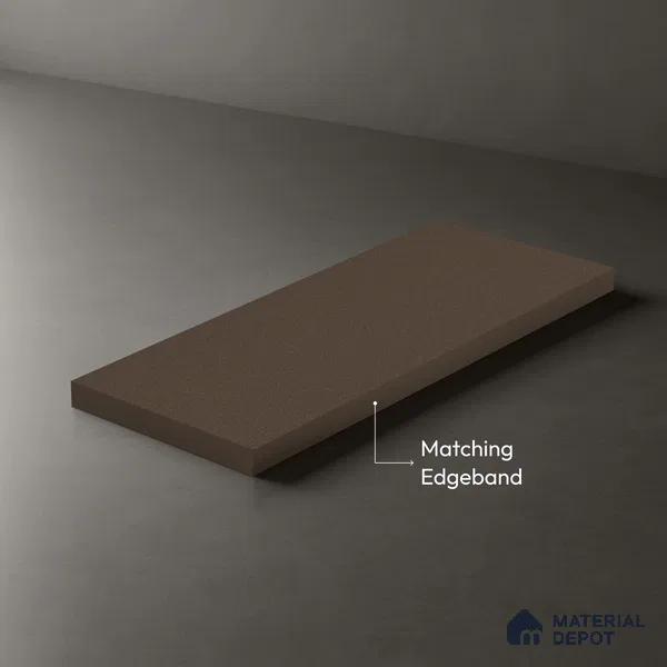 Brown Solid Colors look 2B8038 A 183 Earth Mocha 8 ft x 4 ft Texture Finish Decorative Laminate - 1 mm | Suitable for Bedroom, TV Unit, Wardrobe, Kitchen Cabinet | Matching Edgeband 110228 from Rehau