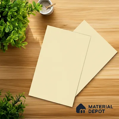 Beige Solid Colors look 2BBR 8050 A 155 Pearl White 8 ft x 4 ft Matte Finish Decorative Laminate - 1 mm | Suitable for Living Room, Kitchen, Office | Matching Edgeband 1020 from E3
