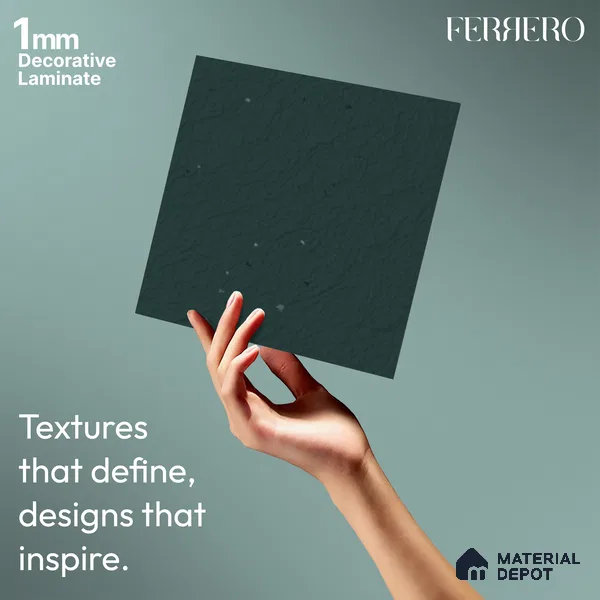 Stone look 2B8092 A 175 Night Navy 8 ft x 4 ft Texture Finish Decorative Laminate - 1 mm | Suitable for Bedroom, TV Unit, Wardrobe, Kitchen Cabinet | Matching Edgeband 10173 from Prism