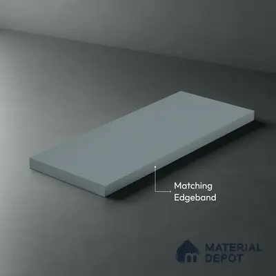 Grey Solid Colors look 2B8089 A 155 Steel Breeze 8 ft x 4 ft Matte Finish Decorative Laminate - 1 mm | Suitable for Living Room, Kitchen, Office | Matching Edgeband 1055 from E3