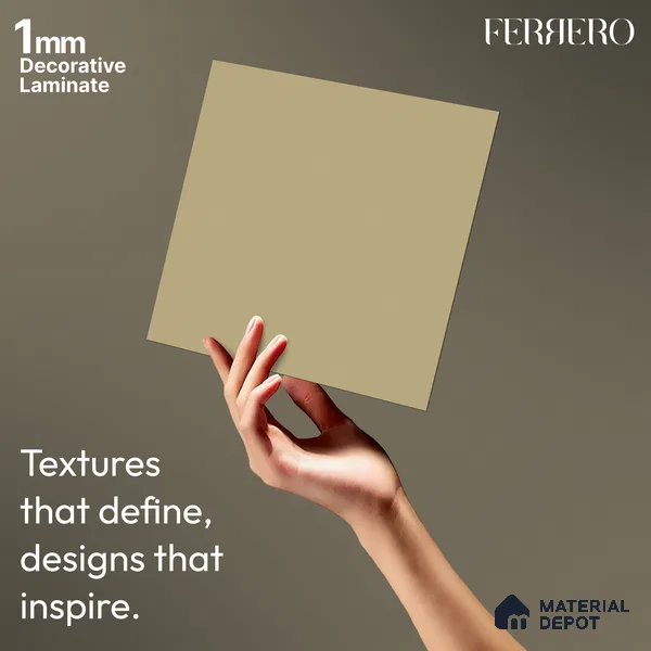 Beige Solid Colors look 2B4151 A 155 Soft Almond 8 ft x 4 ft Matte Finish Decorative Laminate - 1 mm | Suitable for Living Room, Kitchen, Office | Matching Edgeband 10248 from Prism