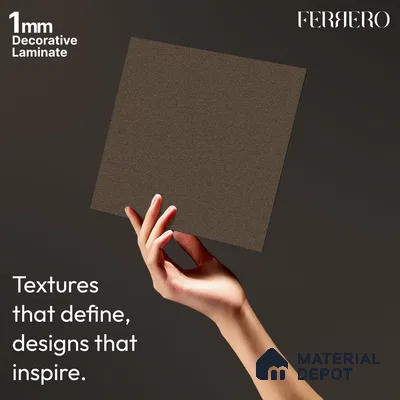 Brown Solid Colors look 2B8038 A 152 Earth Mocha 8 ft x 4 ft Texture Finish Decorative Laminate - 1 mm | Suitable for Bedroom, TV Unit, Wardrobe, Kitchen Cabinet | Matching Edgeband 1042 from E3
