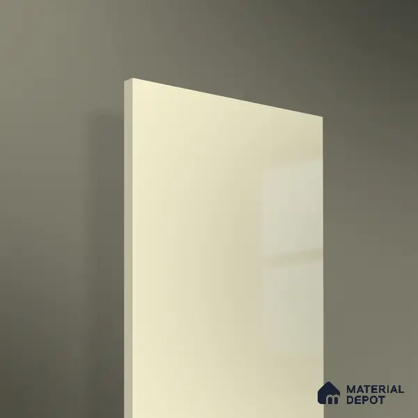 Beige Solid Colors look 2B8058 A 8 Pearl White 8 ft x 4 ft Glossy Finish Decorative Laminate - 1 mm | Suitable for Living Room, Kitchen, Office | Matching Edgeband 6004 HG from Square 1