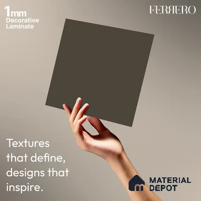 Brown Solid Colors look 2B4122 A 155 Urban Smoke 8 ft x 4 ft Matte Finish Decorative Laminate - 1 mm | Suitable for Living Room, Kitchen, Office | Matching Edgeband 1006 from E3