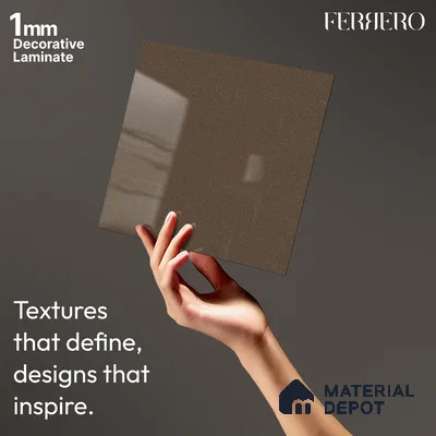 Brown Solid Colors look 2B8038 A 8 Earth Mocha 8 ft x 4 ft Glossy Finish Decorative Laminate - 1 mm | Suitable for Living Room, Kitchen, Office | Matching Edgeband 1042 HG from E3