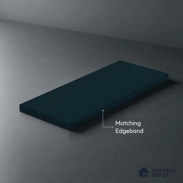 Blue Solid Colors look 2B8094 A 155 Stormy Blue 8 ft x 4 ft Matte Finish Decorative Laminate - 1 mm | Suitable for Living Room, Kitchen, Office | Matching Edgeband 10260 from Prism