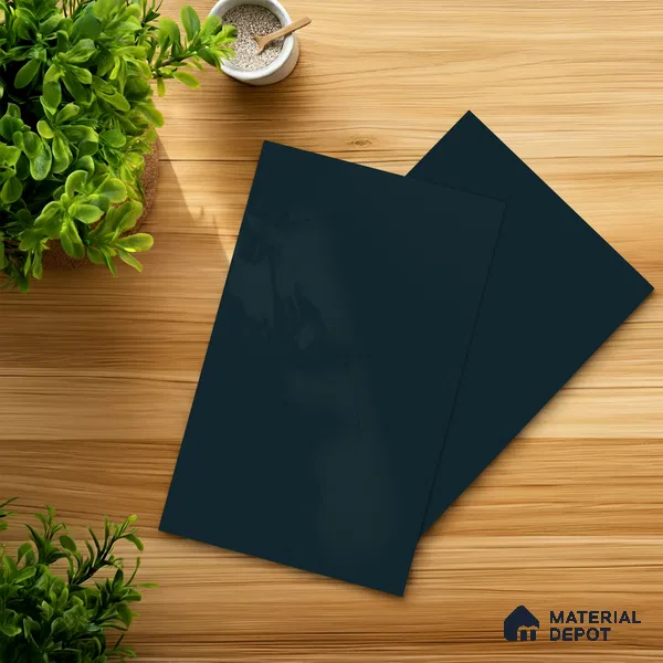 Blue Solid Colors look 2B8094 A 155 Stormy Blue 8 ft x 4 ft Matte Finish Decorative Laminate - 1 mm | Suitable for Living Room, Kitchen, Office | Matching Edgeband 10260 from Prism