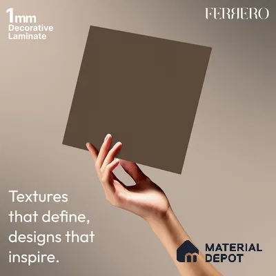 Brown Solid Colors look 8091 A 155 Mocha Blush 8 ft x 4 ft Matte Finish Decorative Laminate - 1 mm | Suitable for Living Room, Kitchen, Office | Matching Edgeband 1021 from E3