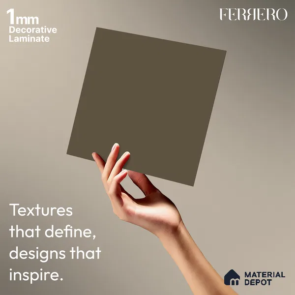 Beige Solid Colors look 2B8090 A 155 Taupe Mist 8 ft x 4 ft Matte Finish Decorative Laminate - 1 mm | Suitable for Living Room, Kitchen, Office | Matching Edgeband 10150 from Prism