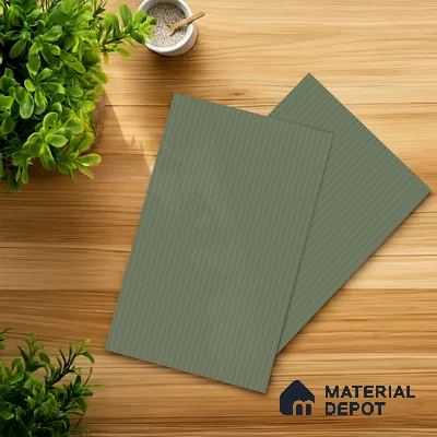 Fog Green Fluted Solid Color 2B8115 A 191 Vertical Fog 8 ft x 4 ft Matte Finish Decorative Laminate - 1 mm | Suitable for TV Unit,Wardrobe, Kitchen Cabinets