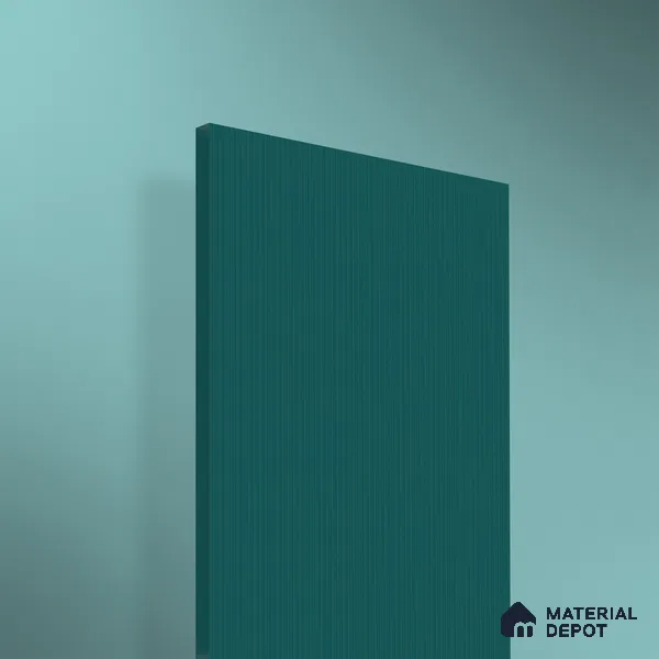 Teal Blue Fluted Solid Color 2B8117 A 191 Teal Glow 8 ft x 4 ft Matte Finish Decorative Laminate - 1 mm | Suitable for TV Unit,Wardrobe, Kitchen Cabinets