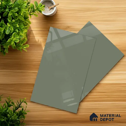 Grey Solid Colors look 2B4146 A 8 Riverstone Mist 8 ft x 4 ft Glossy Finish Decorative Laminate - 1 mm | Suitable for Living Room, Kitchen, Office | Matching Edgeband 10347 SHGL from Prism