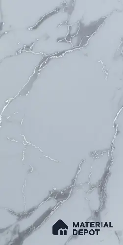 Grey Marble Look LM 06103 8 ft x 4 ft High Gloss Finish 6H Anti Scratch Acrylic Laminate - 1.5 mm | Suitable for TV Unit, Wardrobe, Kitchen Cabinets