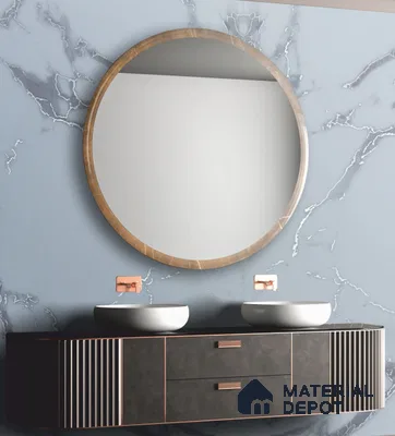 Grey Marble Look LM 21669 8 ft x 4 ft High Gloss Finish 6H Anti Scratch Acrylic Laminate - 1.5 mm | Suitable for TV Unit, Wardrobe, Kitchen Cabinets