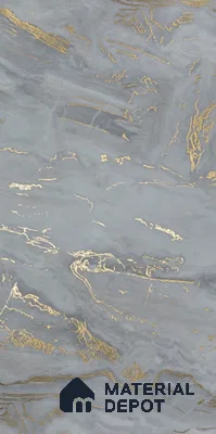 Grey Marble Look LM 21672 8 ft x 4 ft High Gloss Finish 6H Anti Scratch Acrylic Laminate - 1.5 mm | Suitable for TV Unit, Wardrobe, Kitchen Cabinets