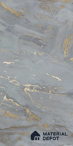 Grey Marble Look LM 06106 8 ft x 4 ft High Gloss Finish 6H Anti Scratch Acrylic Laminate - 1.5 mm | Suitable for TV Unit, Wardrobe, Kitchen Cabinets