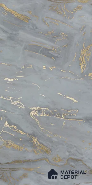 Grey Marble Look LM 21672 8 ft x 4 ft High Gloss Finish 6H Anti Scratch Acrylic Laminate - 1.5 mm | Suitable for TV Unit, Wardrobe, Kitchen Cabinets