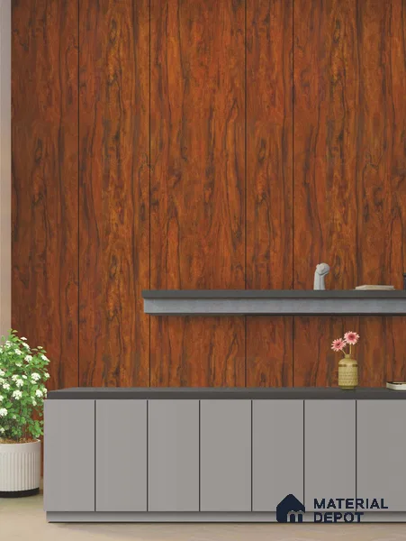Wooden Look LM 21720 8 ft x 4 ft High Gloss Finish 6H Anti Scratch Acrylic Laminate - 1.5 mm | Suitable for TV Unit, Wardrobe, Kitchen Cabinets