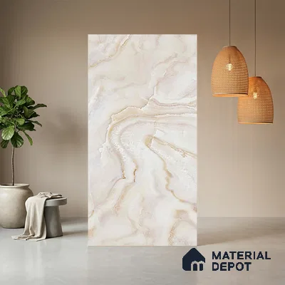 Beige Marble Look LM 03774 8 ft x 4 ft Matte Finish Decorative Laminate - 1 mm | Suitable for TV Unit, Wardrobe, Kitchen Cabinets