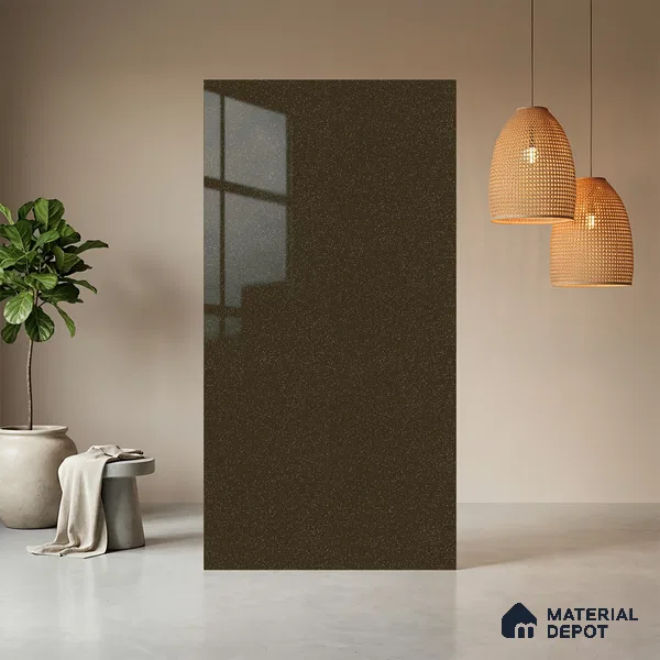 Espresso Brown Solid Colors Look LM 03794 8 ft x 4 ft High Gloss Finish Decorative Laminate - 1 mm | Suitable for Living Room, Kitchen, Office