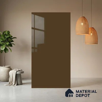Cool Earth Brown Solid Colors Look LM 03829 8 ft x 4 ft High Gloss Finish Decorative Laminate - 1 mm | Suitable for Living Room, Kitchen, Office