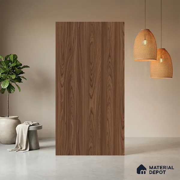 Wooden Look LM 03847 Modern Walnut 8 ft x 4 ft Texture Finish Decorative Laminate - 1 mm | Suitable for TV Unit, Wardrobe, Kitchen Cabinets