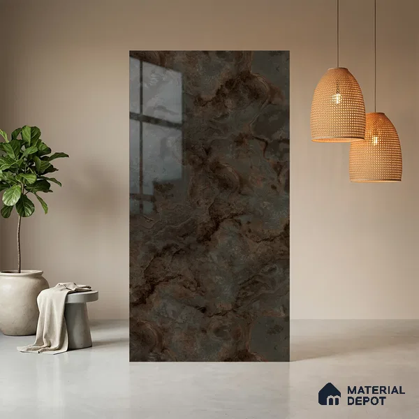Stone Look LM 03863 8 ft x 4 ft High Gloss Finish Decorative Laminate - 1 mm | Suitable for TV Unit, Wardrobe, Kitchen Cabinets