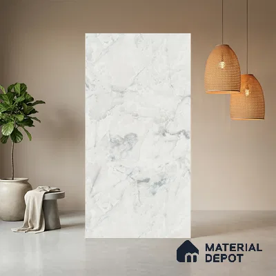 White Marble Look LM 03888 8 ft x 4 ft Matte Finish Decorative Laminate - 1 mm | Suitable for TV Unit, Wardrobe, Kitchen Cabinets