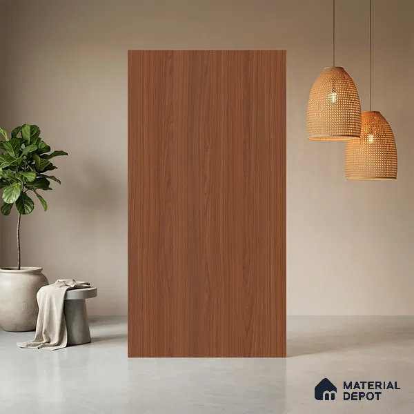 Wooden Look LM 03963 Autumn Mahogany 8 ft x 4 ft Suede Finish Decorative Laminate - 1 mm | Suitable for TV Unit, Wardrobe, Kitchen Cabinets