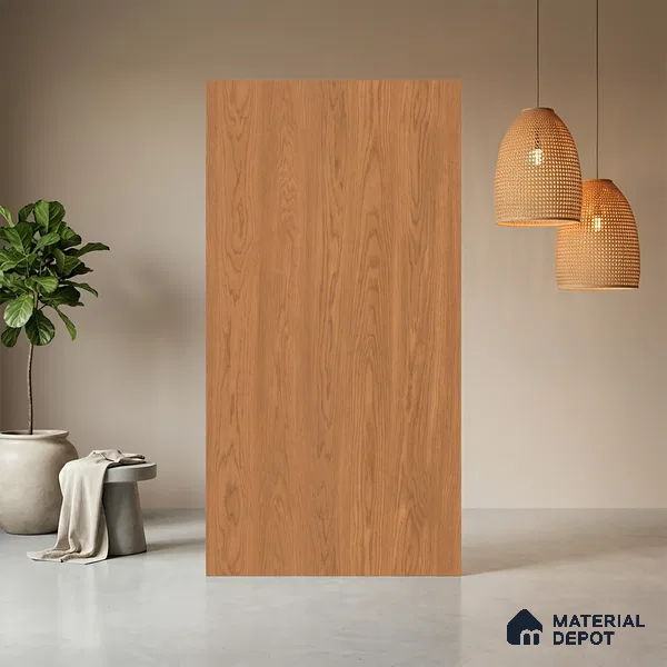 Wooden Look LM 03968 Masai Teak 8 ft x 4 ft Suede Finish Decorative Laminate - 1 mm | Suitable for TV Unit, Wardrobe, Kitchen Cabinets