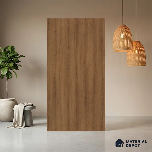 Wooden Look LM 03981 Malaysian Wood 8 ft x 4 ft Suede Finish Decorative Laminate - 1 mm | Suitable for TV Unit, Wardrobe, Kitchen Cabinets