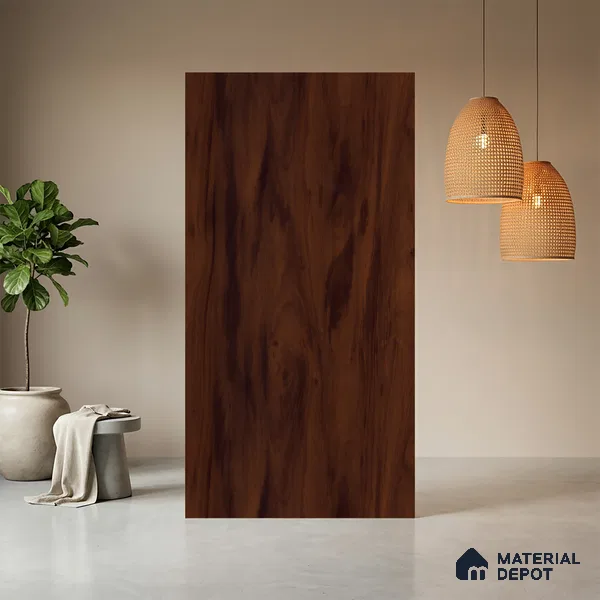 Wooden Look LM 03991 Sisam Walnut 8 ft x 4 ft Suede Finish Decorative Laminate - 1 mm | Suitable for TV Unit, Wardrobe, Kitchen Cabinets