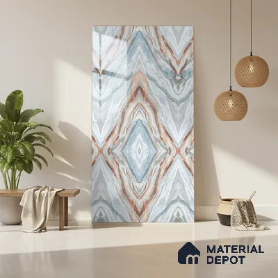 Beige Marble Look LM 20131 8 ft x 4 ft Glossy Finish Decorative Laminate - 1 mm | Suitable for TV Unit, Wardrobe, Kitchen Cabinets