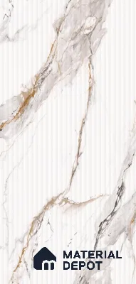 Marble Fluted LM 23746 8 ft x 4 ft High Gloss Finish Acrylic Laminate - 3 mm | Suitable for TV Unit,Wardrobe, Kitchen Cabinets