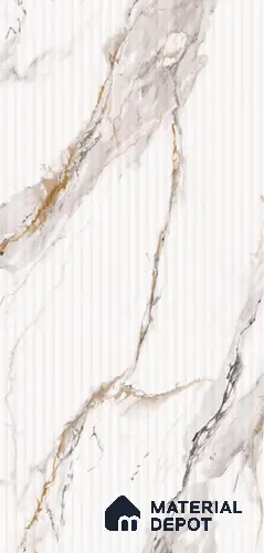 Marble Fluted LM 23746 8 ft x 4 ft High Gloss Finish Acrylic Laminate - 3 mm | Suitable for TV Unit,Wardrobe, Kitchen Cabinets
