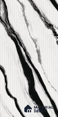 Marble Fluted LM 23743 8 ft x 4 ft High Gloss Finish Acrylic Laminate - 3 mm | Suitable for TV Unit,Wardrobe, Kitchen Cabinets