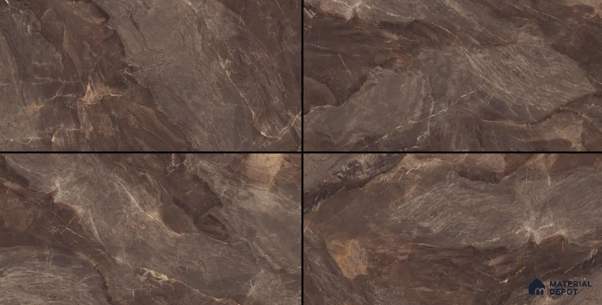 TL 02885 Brown Umber 1600 x 800 mm High Gloss Finish Wall & Floor Vitrified Tile - 10 mm