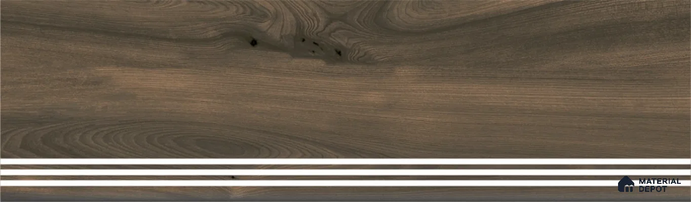 Marrone Brown Step Tile Matte Finish TL 02555 3 ft x 1 ft Vitrified Stair Tile - 9.5 mm