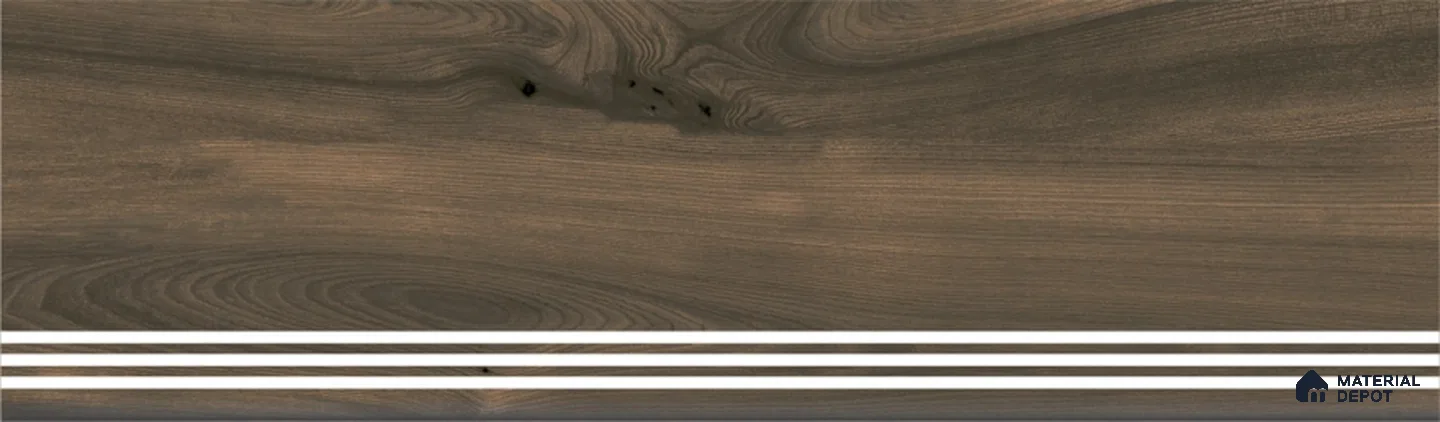 Marrone Brown Step Tile Matte Finish TL 02555 3 ft x 1 ft Vitrified Stair Tile - 9.5 mm