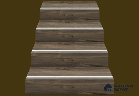 Marrone Brown Step Tile Matte Finish TL 02555 3 ft x 1 ft Vitrified Stair Tile - 9.5 mm