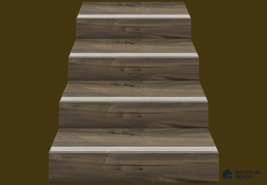 Marrone Brown Step Tile Matte Finish TL 02555 3 ft x 1 ft Vitrified Stair Tile - 9.5 mm