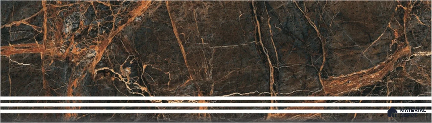 Ebony Vein Step Tile Matte Finish TL 02556 3 ft x 1 ft Vitrified Stair Tile - 9.5 mm