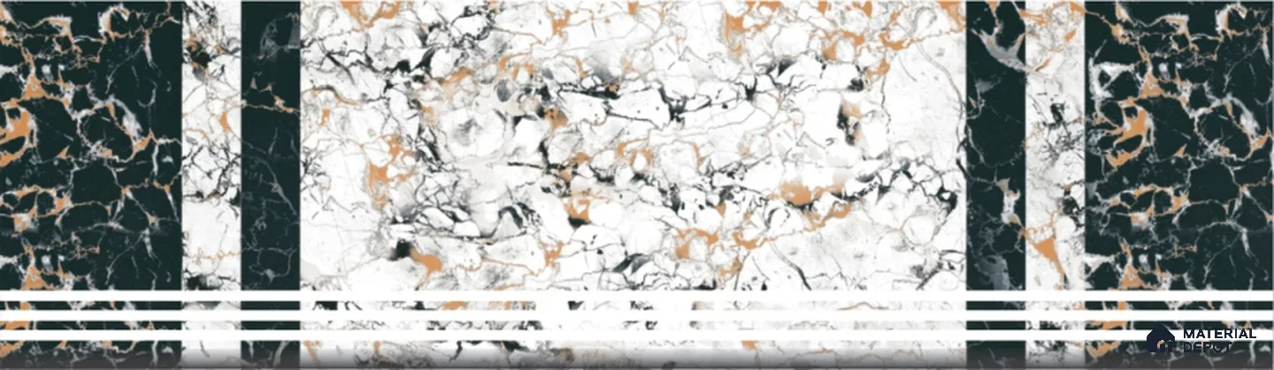 Obsidian White Step Tile Matte Finish TL 02557 3 ft x 1 ft Vitrified Stair Tile - 9.5 mm